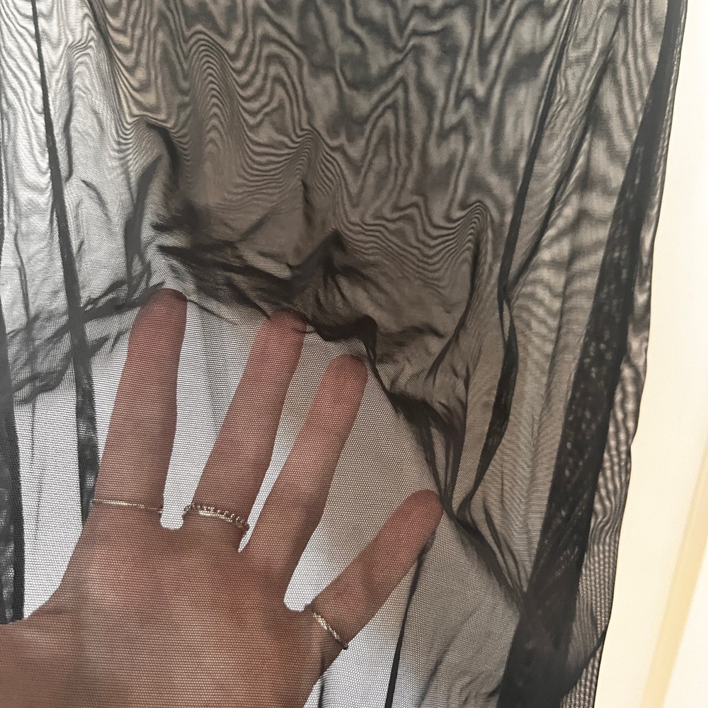 Blush lingerie sheer black maxi skirt